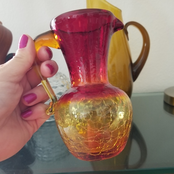 MCM Amberina glass miniature pitcher - Picture 2 of 2